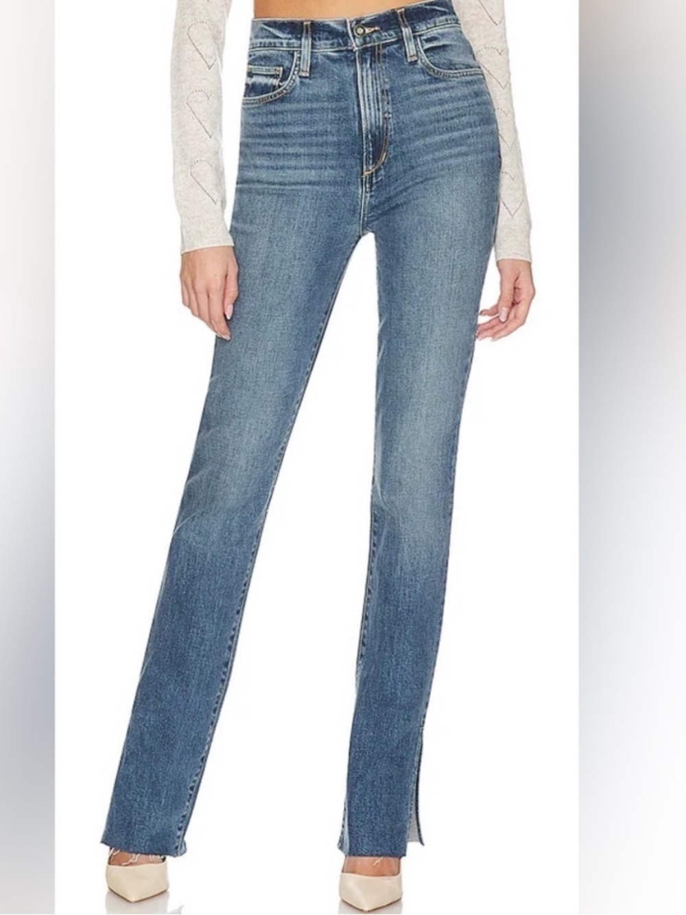 Favorite Daughter Valentina High-Rise Cigarette Split Hem Jeans Tall 34” inseam